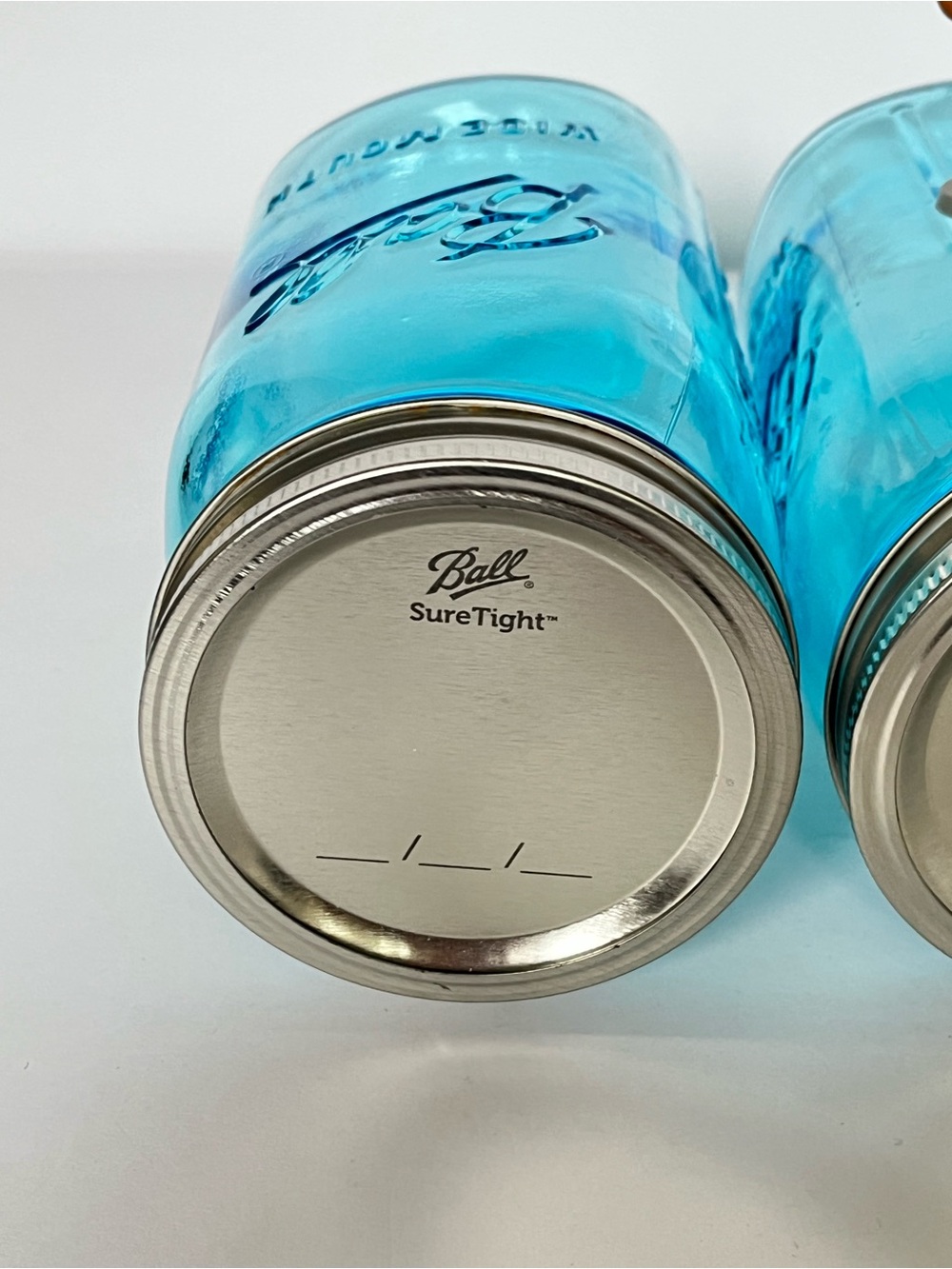 Blue Glass Ball Jars 32 oz with Lids, Wide Mouth Collector’s Edition - Picture 7 of 15